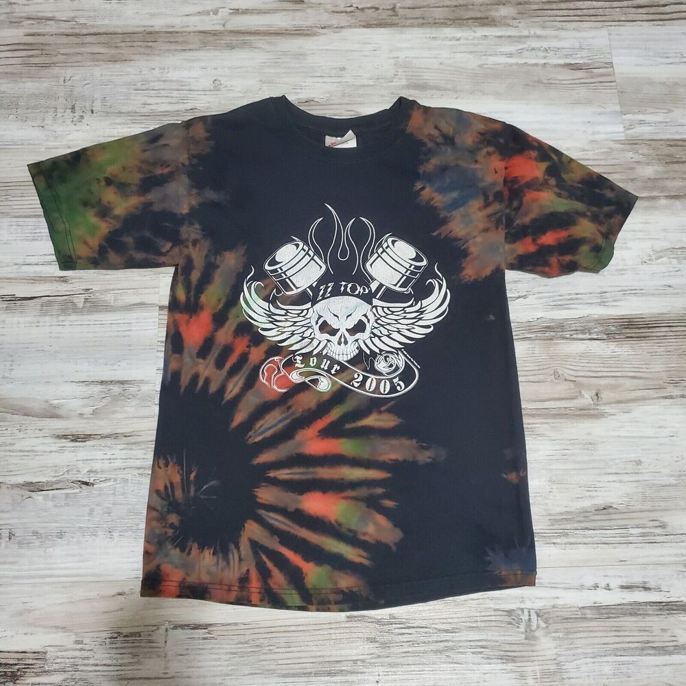 2005 ZZ Top Shirt Size Small Hand Tye Dyed Classic Rock